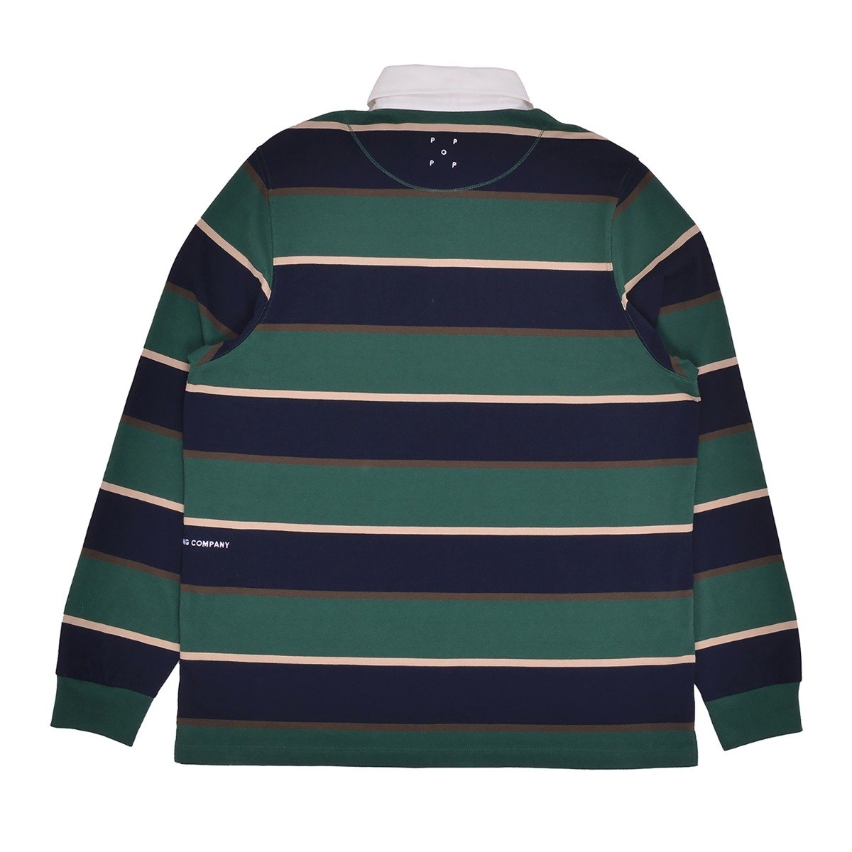Pop Trading Company Striped Rugby Polo Pine Grove