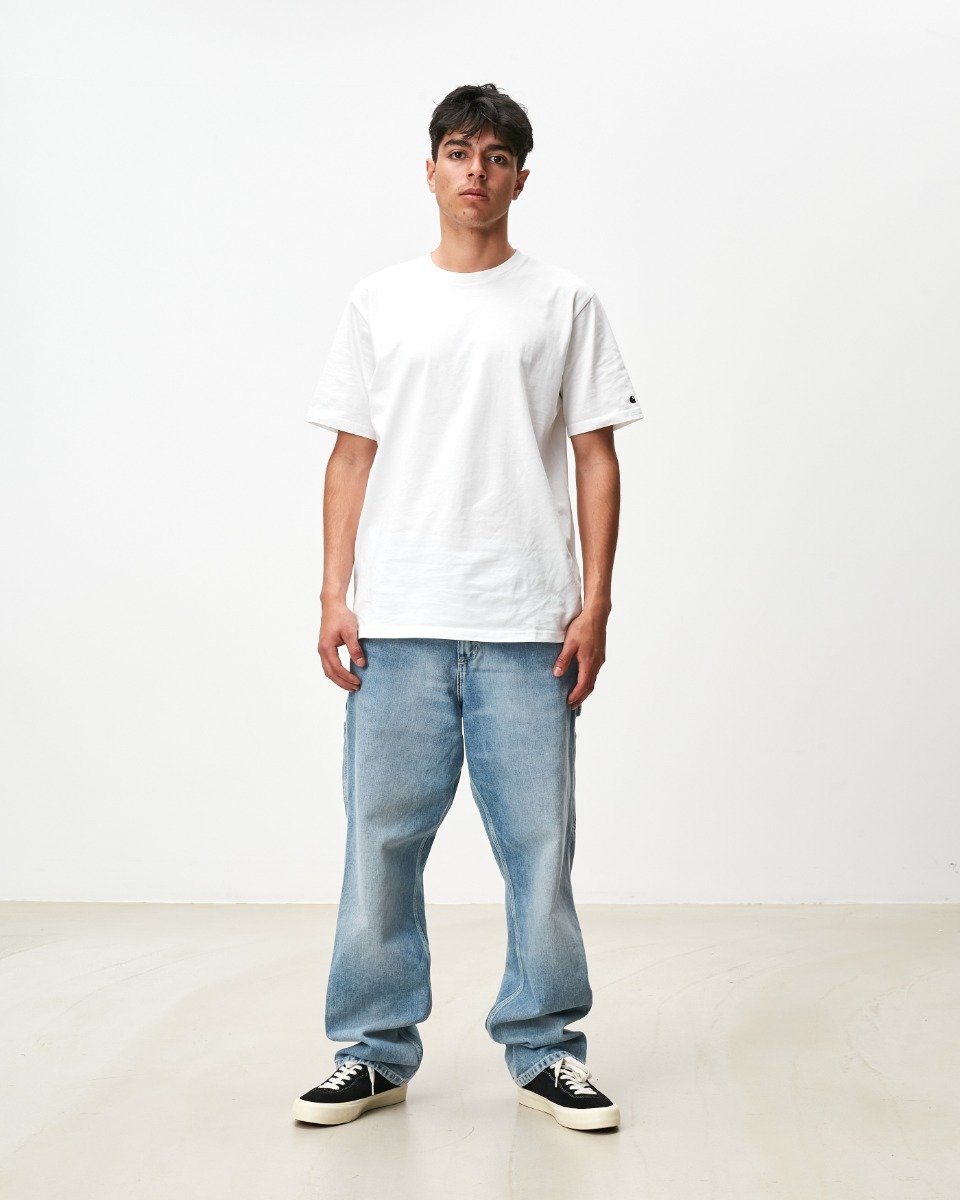 Carhartt WIP - S/S Base T-Shirt - WHITE / BLACK / Hvid - T-Shirts