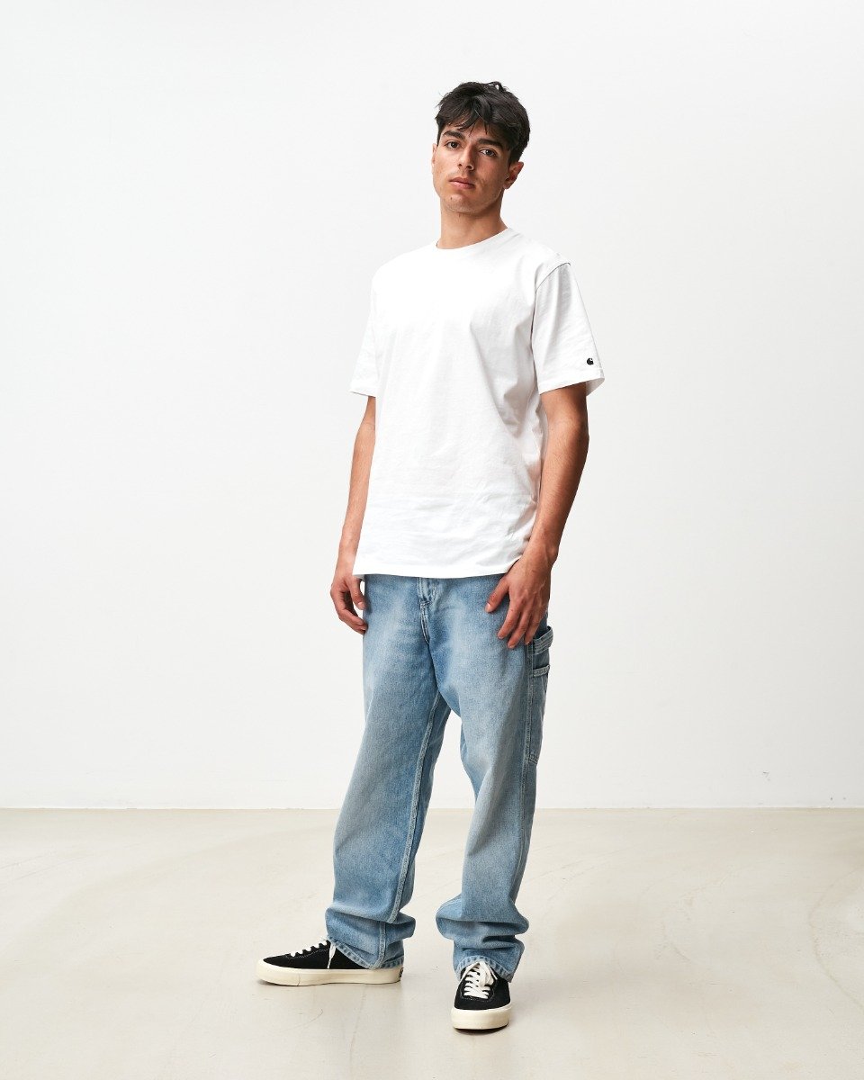 Carhartt WIP - S/S Base T-Shirt - WHITE / BLACK / Hvid - T-Shirts