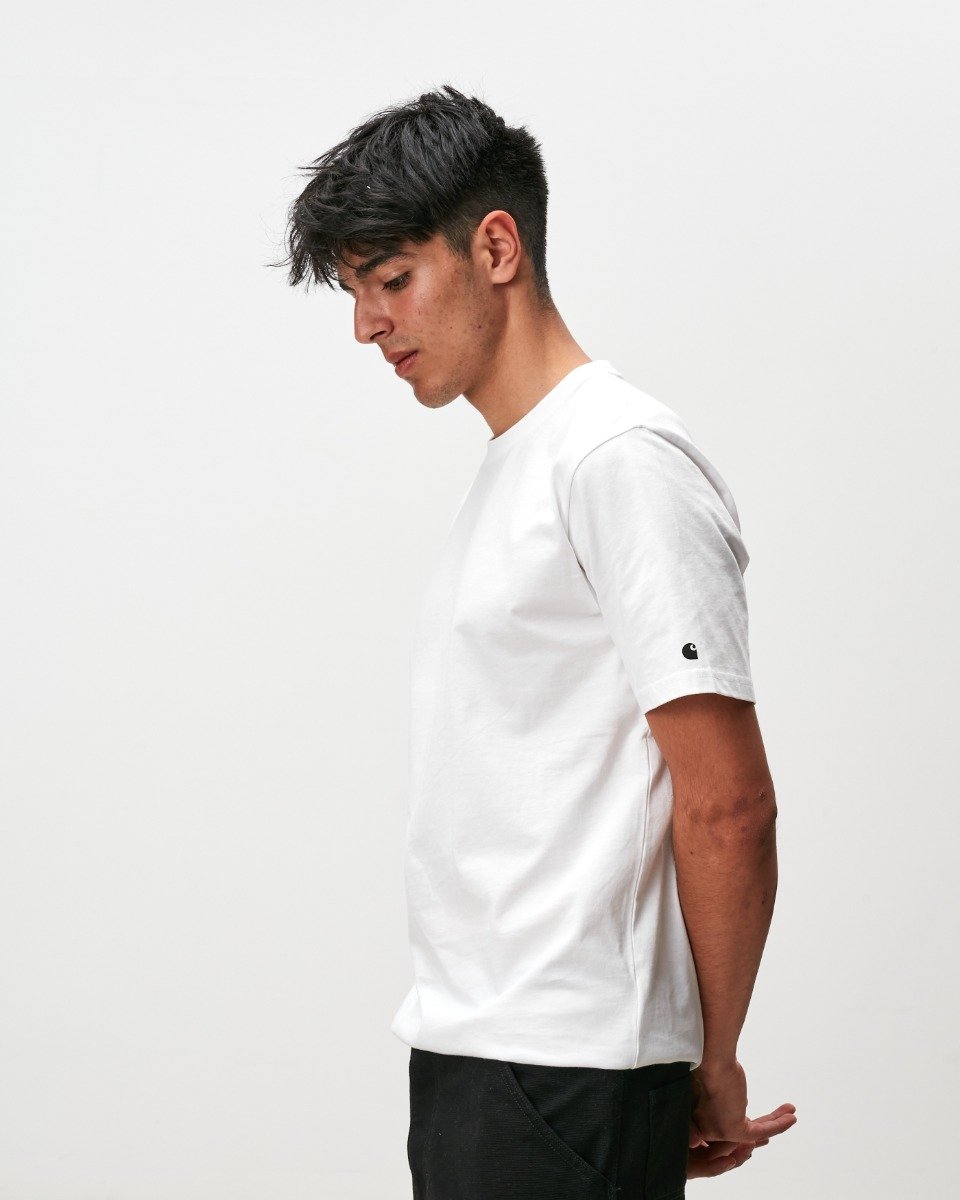 Carhartt WIP - S/S Base T-Shirt - WHITE / BLACK / Hvid - T-Shirts