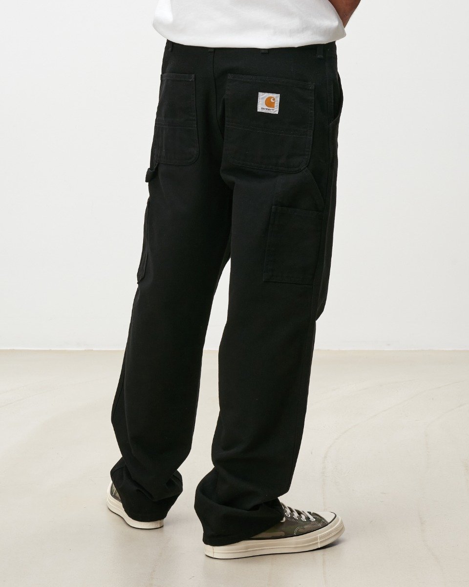 Carhartt WIP - Single Knee Pant Dearborn - BLACK RINSED / Sort - Bukser