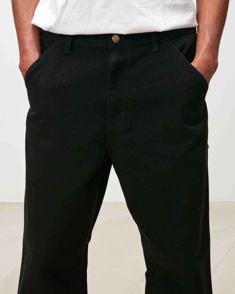 Carhartt WIP - Single Knee Pant Dearborn - BLACK RINSED / Sort - Bukser