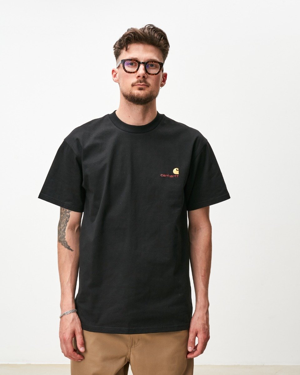 Carhartt WIP - S/S American Script T-Shirt - BLACK / Sort - T-Shirts