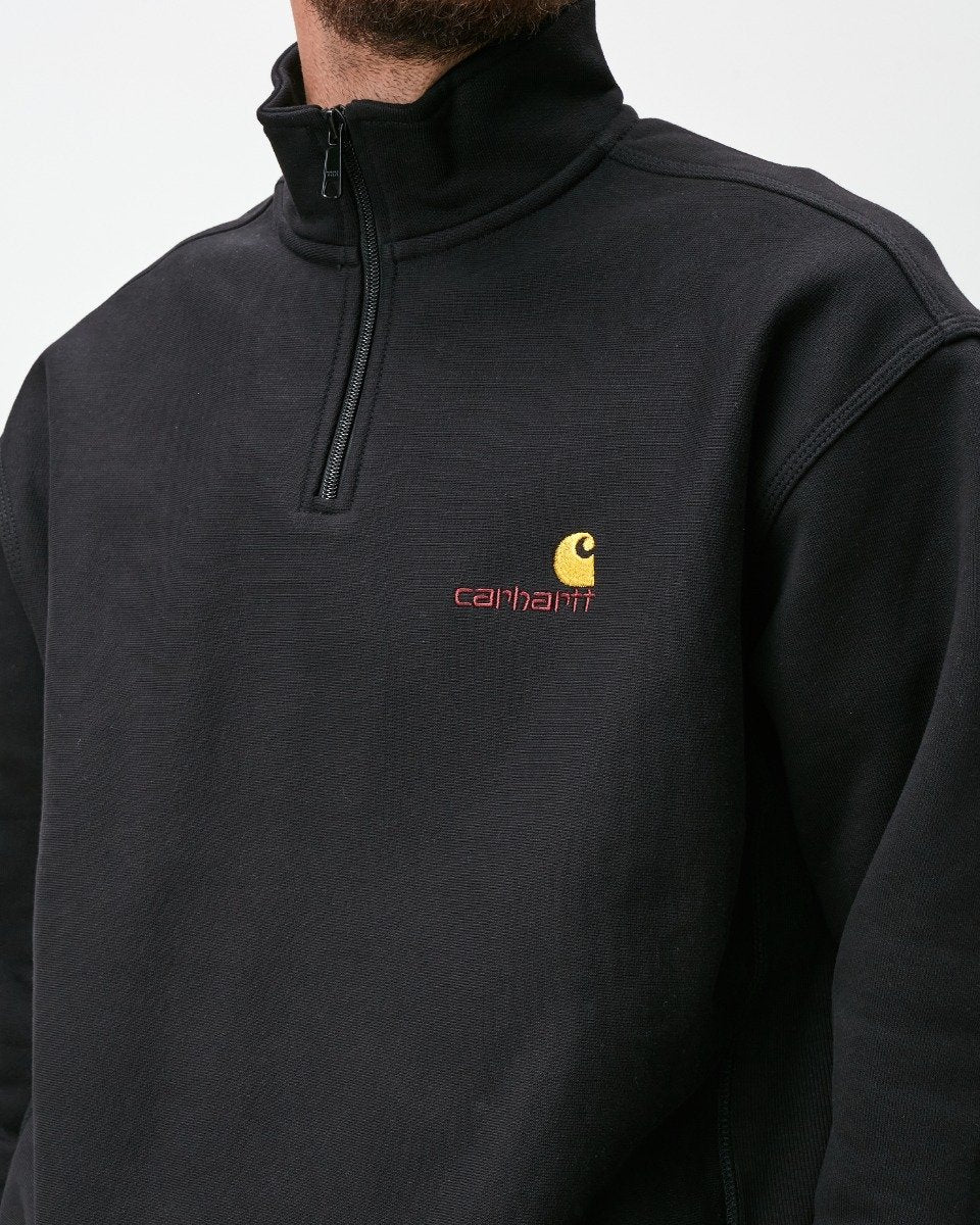 Half Zip American Script Sweat Black
