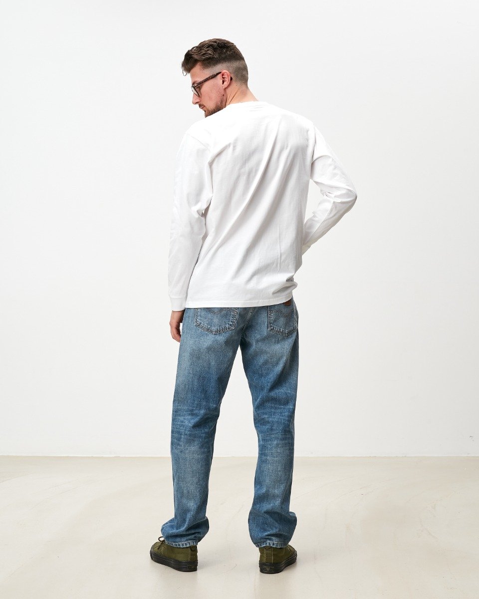 Carhartt WIP - L/S Chase T-Shirt - WHITE / GOLD / Hvid - T-Shirts