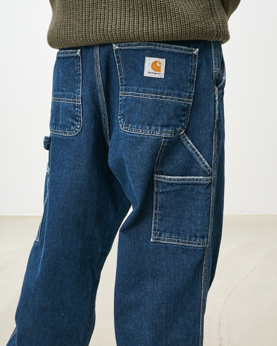 Carhartt WIP - Single Knee Pant Dearborn - BLUE STONE WASHED / Blå - Bukser