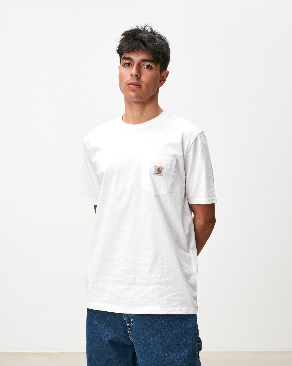 Carhartt WIP - S/S Pocket T-Shirt - WHITE / Hvid - T-Shirts