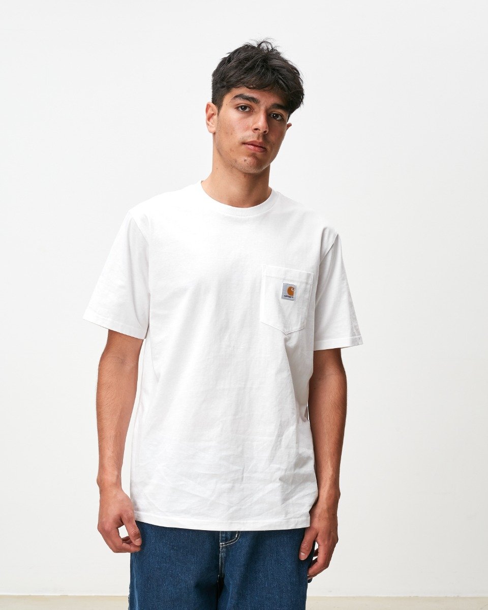 Carhartt WIP - S/S Pocket T-Shirt - WHITE / Hvid - T-Shirts