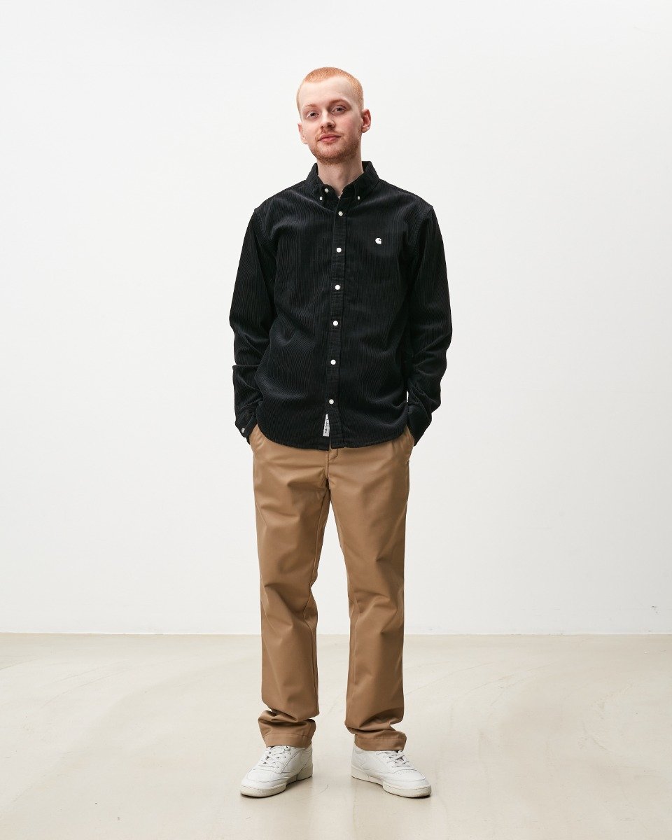 L/S Madison Cord Shirt Black / Wax