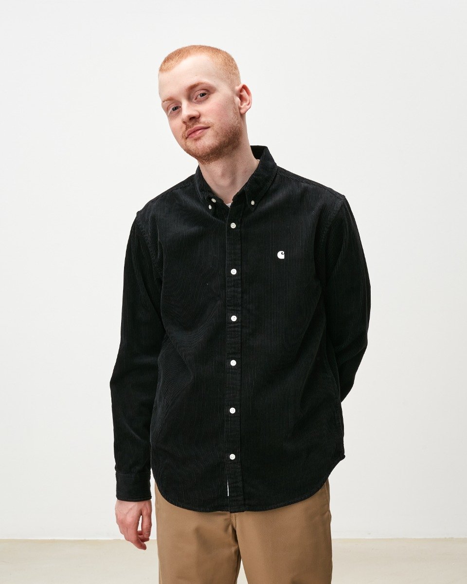 L/S Madison Cord Shirt Black / Wax