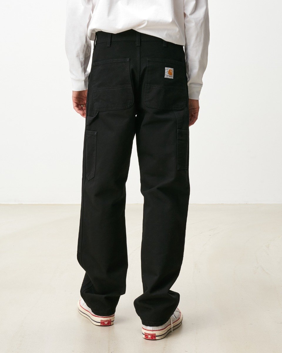 Carhartt WIP - Double Knee Pant Dearborn - BLACK RINSED / Sort - Bukser