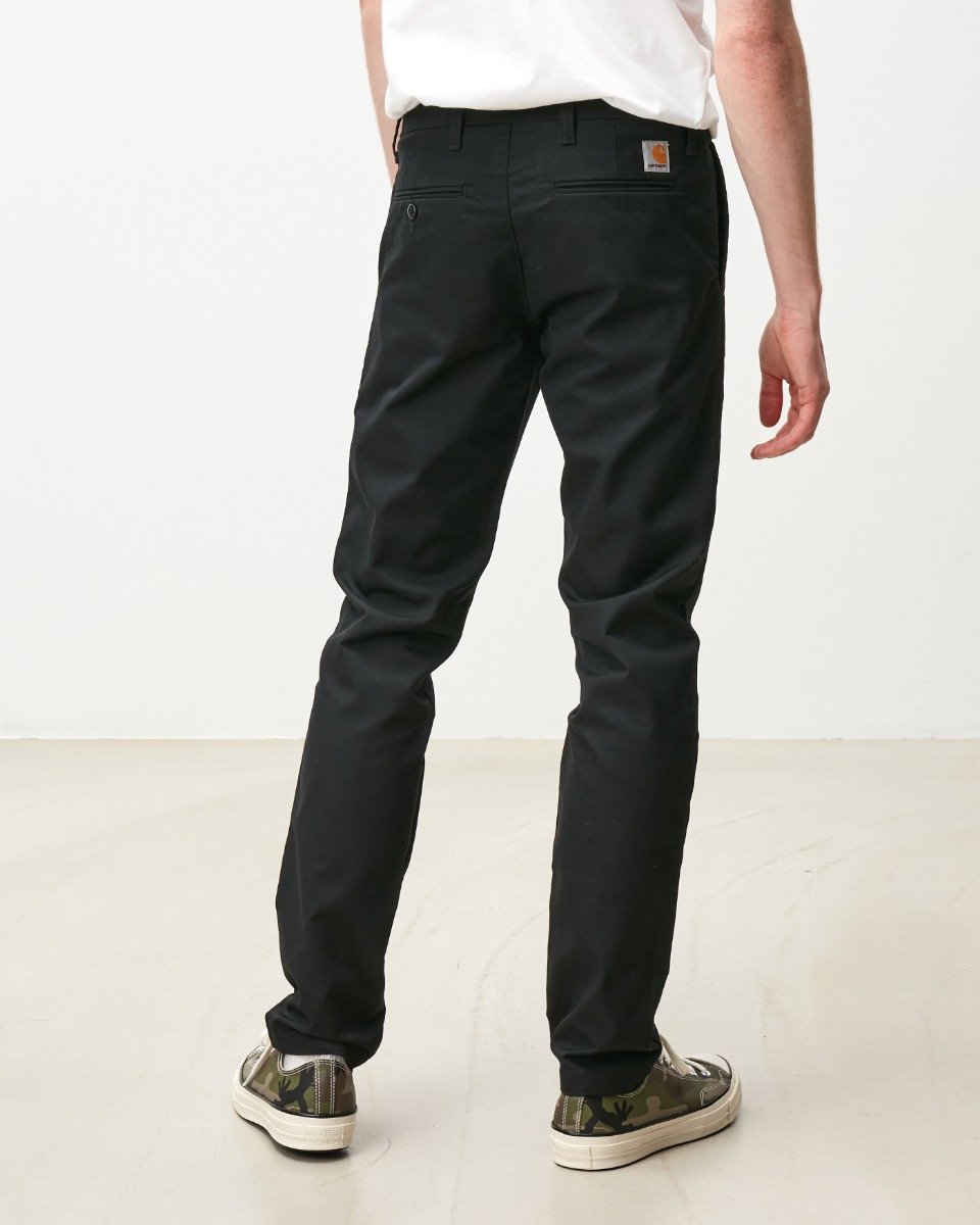 Carhartt WIP - Sid Pant Lamar - BLACK / Sort - Bukser