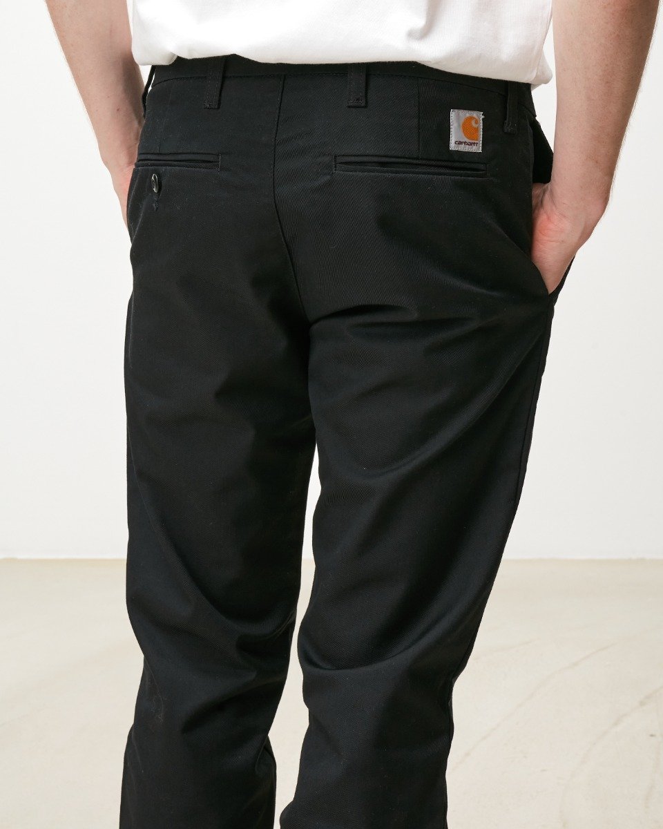 Carhartt WIP - Sid Pant Lamar - BLACK / Sort - Bukser
