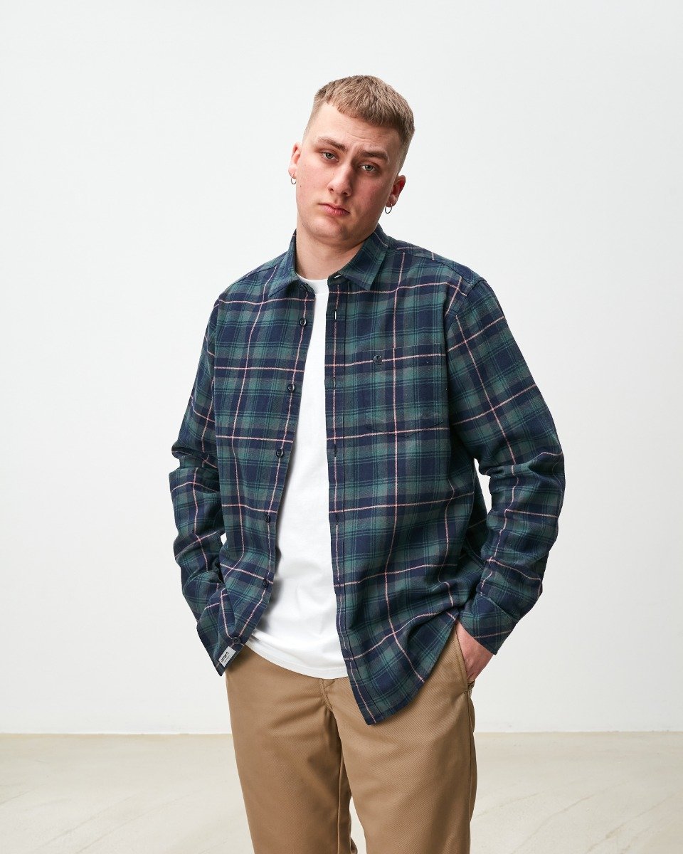 L/S Lermond Shirt Juniper / Dark Navy