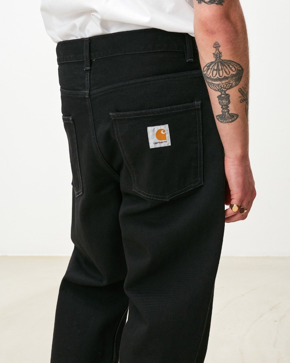 Carhartt WIP - Newel Pant - BLACK ONE WASH / Sort - Bukser
