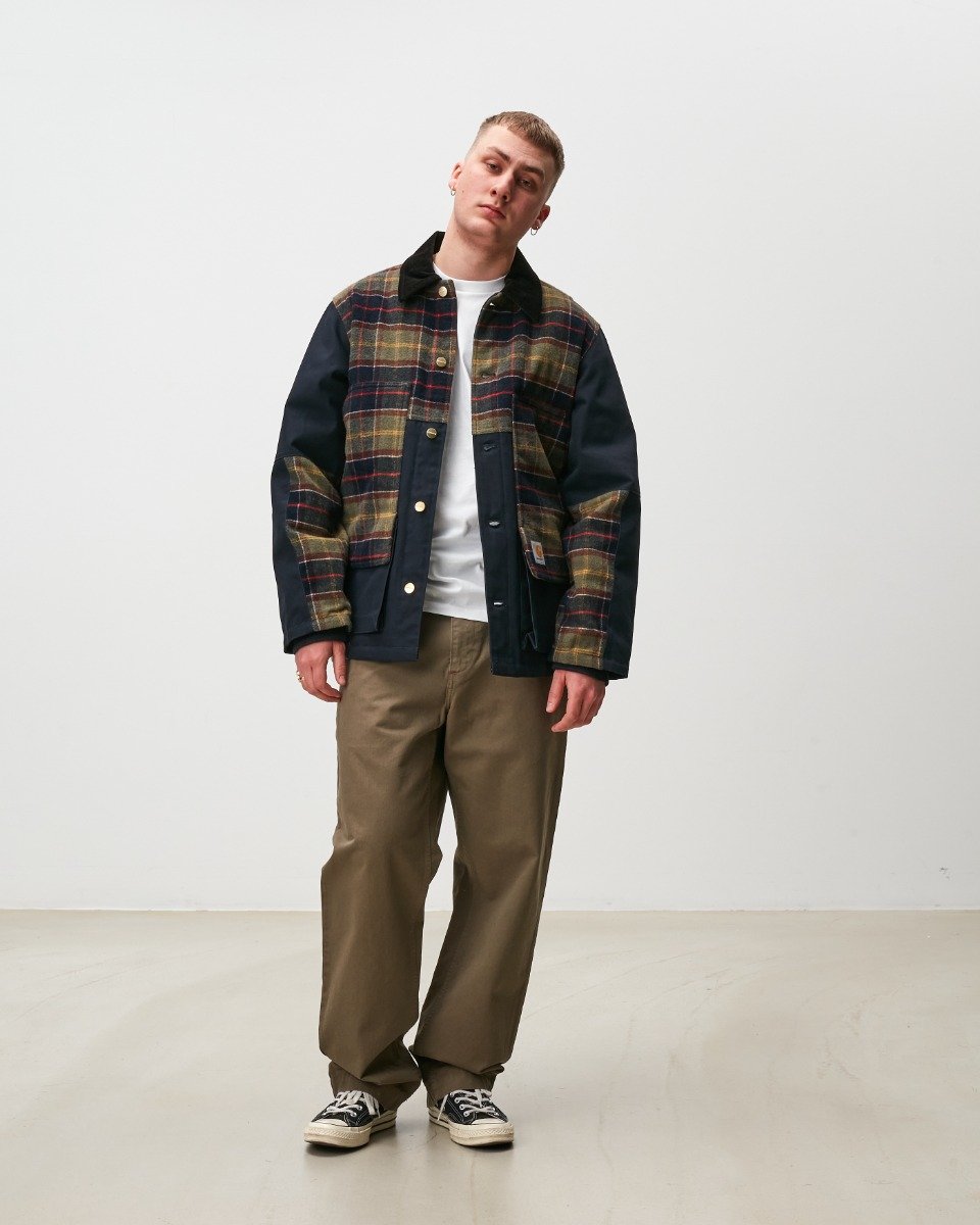 Highland Jacket Dark Navy / Barron Check, Seaweed