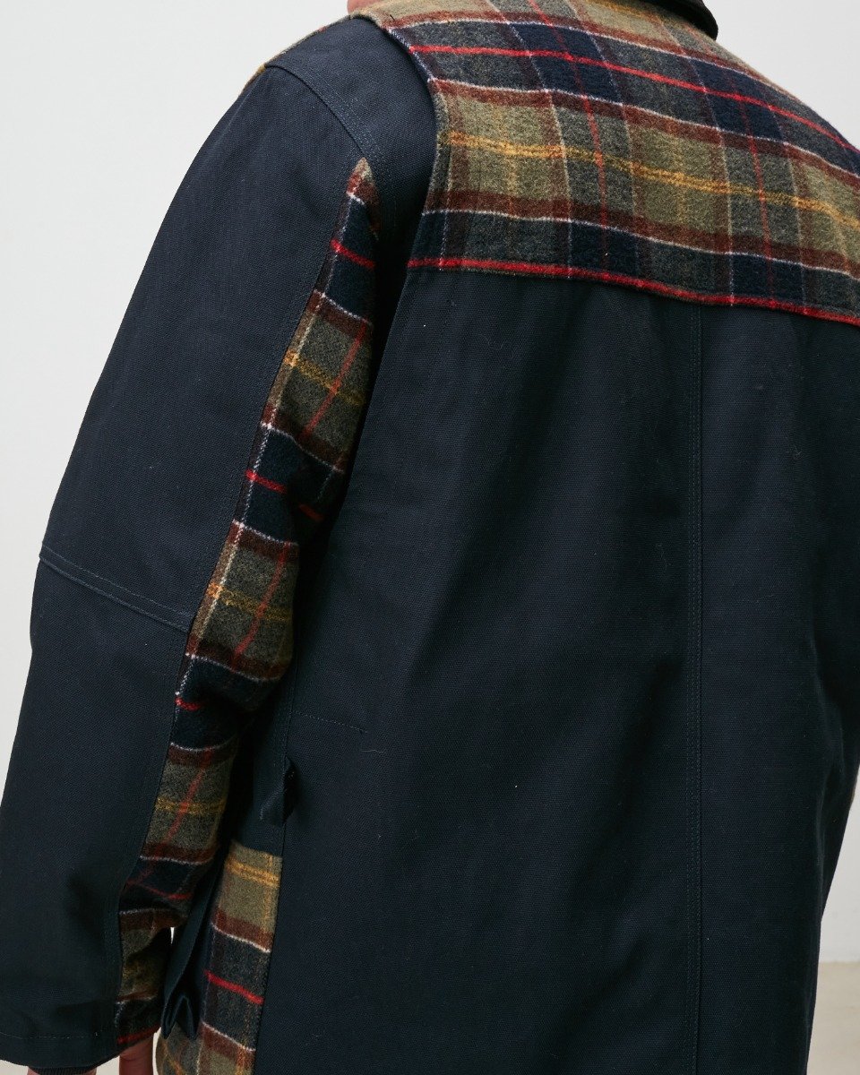 Highland Jacket Dark Navy / Barron Check, Seaweed