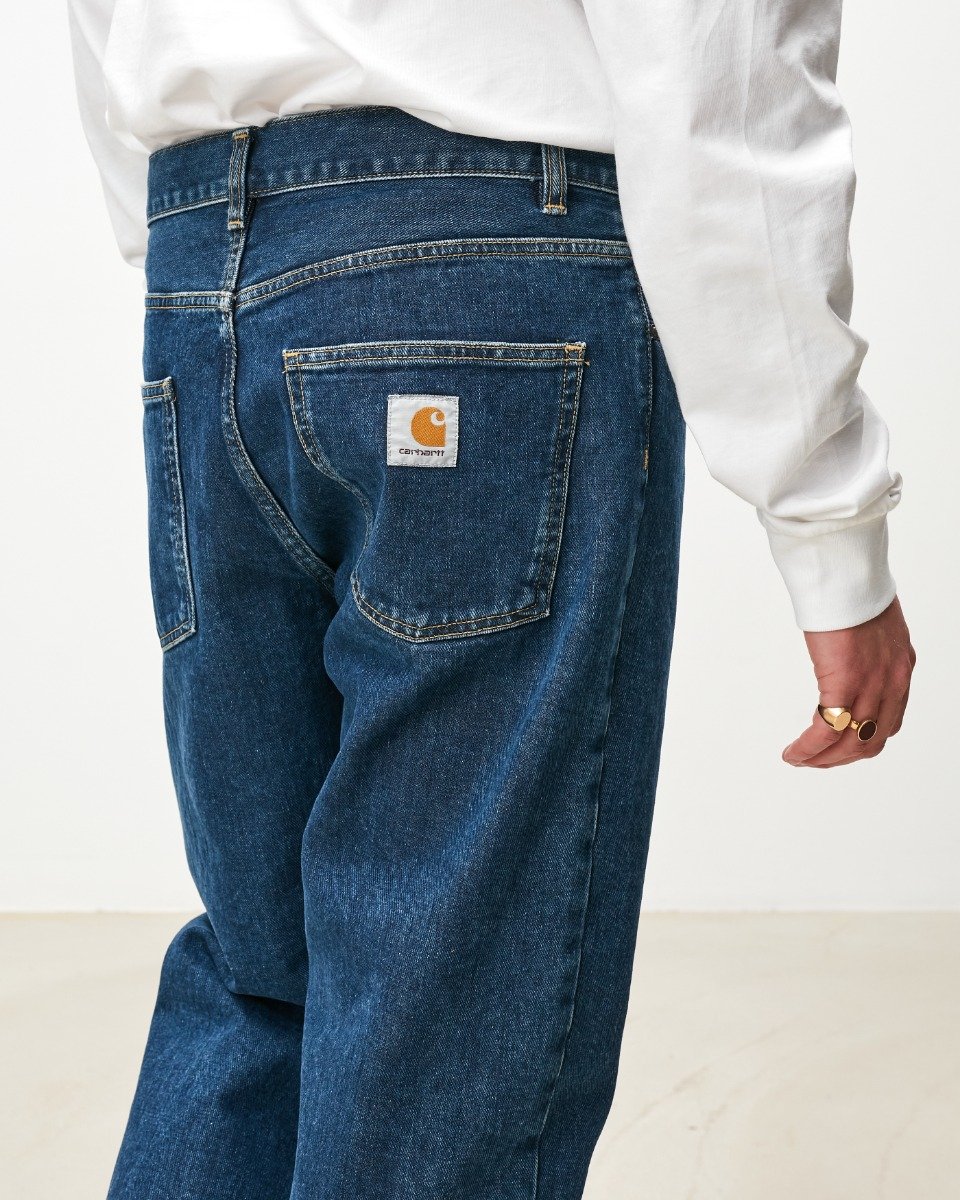 Carhartt WIP - Newel Pant - BLUE STONE WASHED / Blå - Bukser