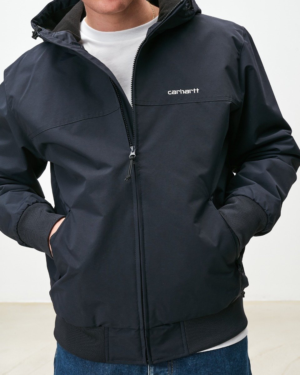 Carhartt WIP Hooded Sail Jacket Dark Navy /White