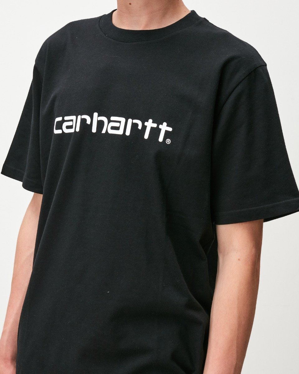 Carhartt WIP - S/S Script T-Shirt - BLACK / WHITE / Sort - T-Shirts