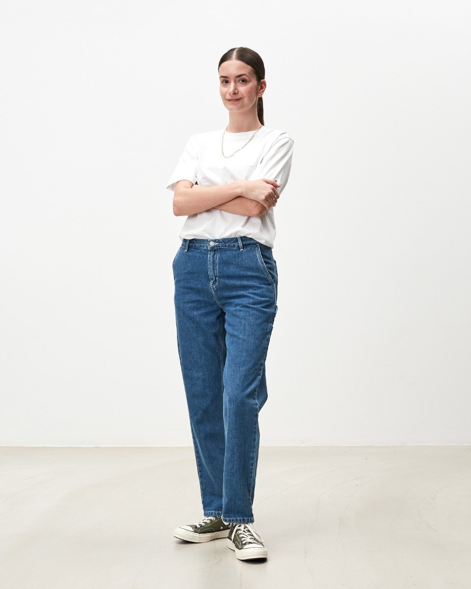 Carhartt WIP - W' Pierce Pant Maverick - BLUE STONE WASH / Blå - Bukser