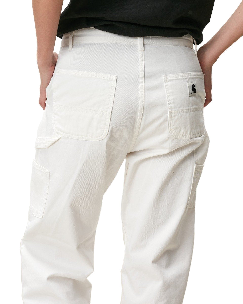 Carhartt WIP - W' Pierce Pant Straight Hudson - WAX RINSED / Hvid - Bukser