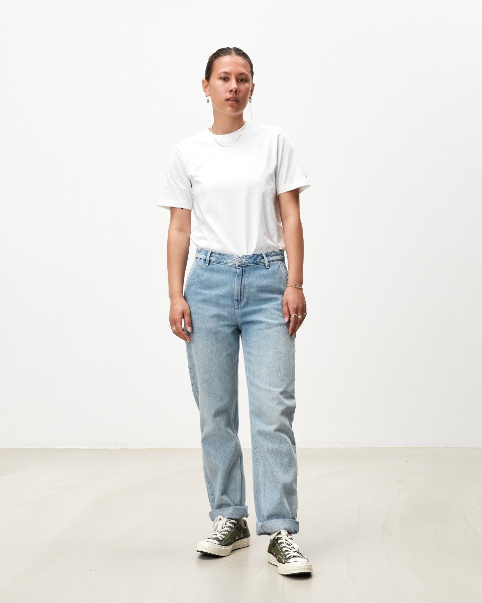Carhartt WIP - W' Pierce Pant Maverick - BLUE LIGHT STONE / Blå - Bukser