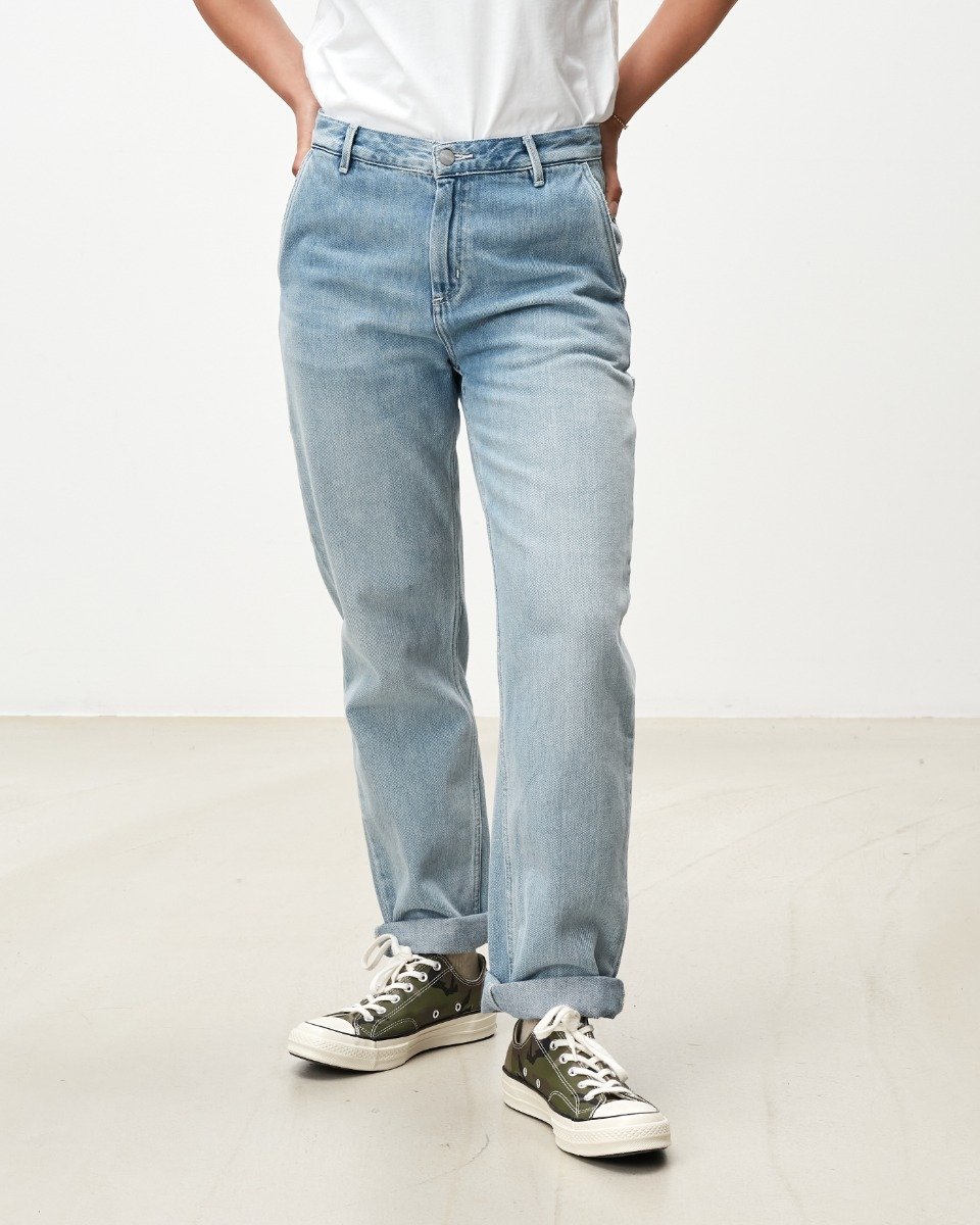 Carhartt WIP - W' Pierce Pant Maverick - BLUE LIGHT STONE / Blå - Bukser