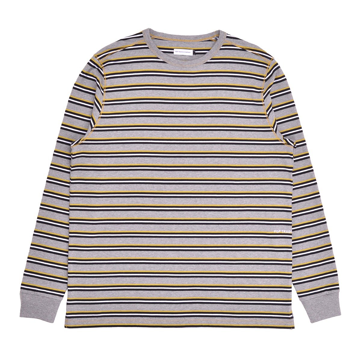 Pop Trading Company - Striped Longsleeve T-Shirt - drizzle - Herre > T-Shirts