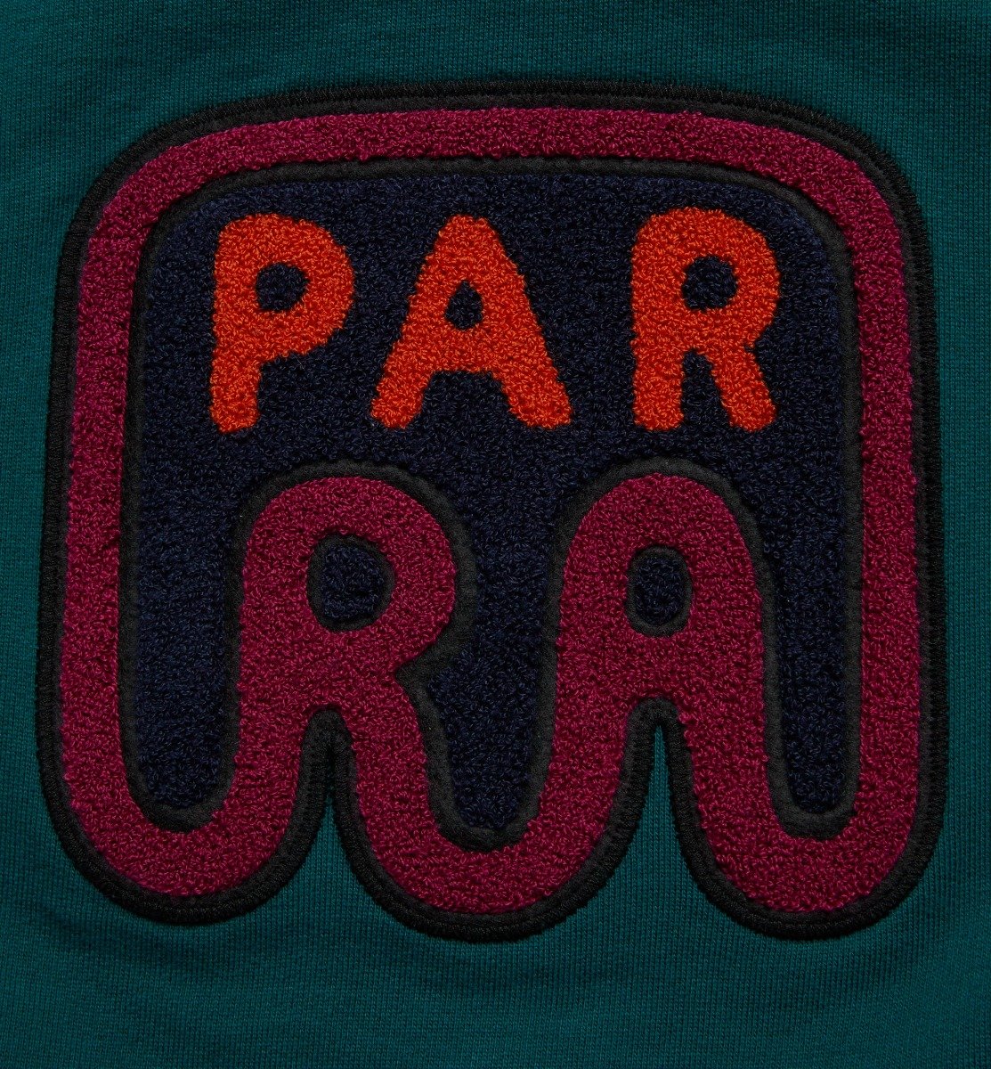 Parra Fast Food Logo Crew Neck Sweat Deep Sea Green