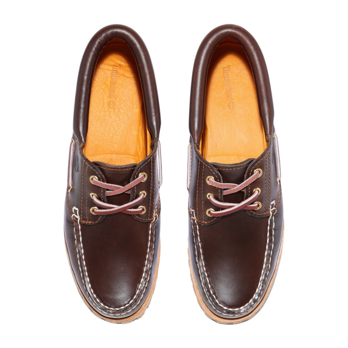 Timberland Noreen 3-Eye Lug Handsewn Boat Shoe Medium Brown Full-Grain