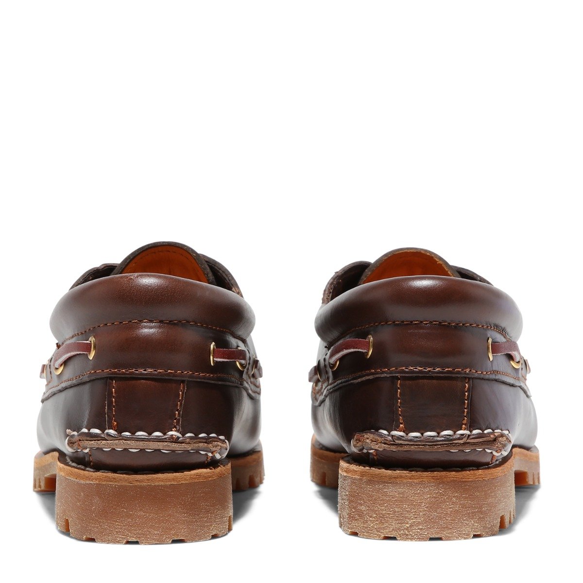 Timberland Noreen 3-Eye Lug Handsewn Boat Shoe Medium Brown Full-Grain