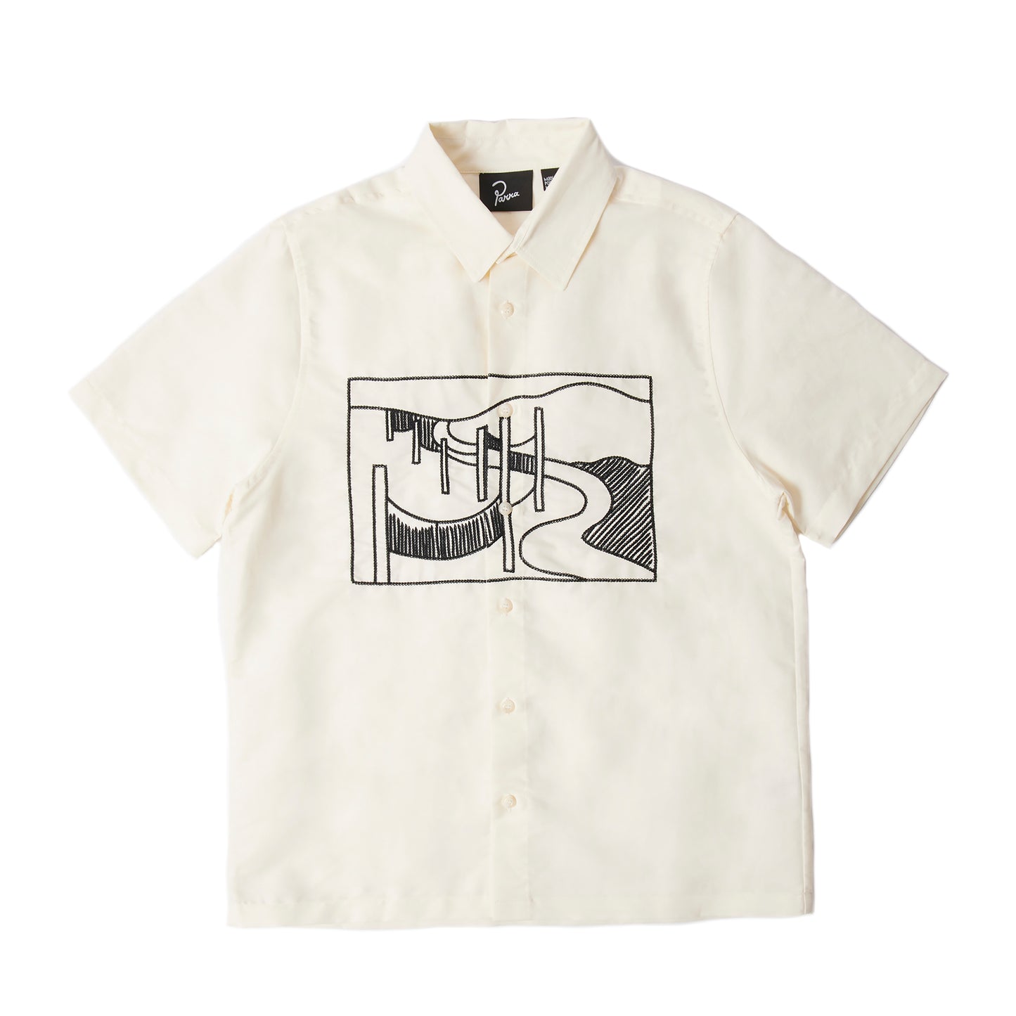 By Parra - The Dunes Short Sleeve Shirt - OFF WHITE / Hvid - Skjorter