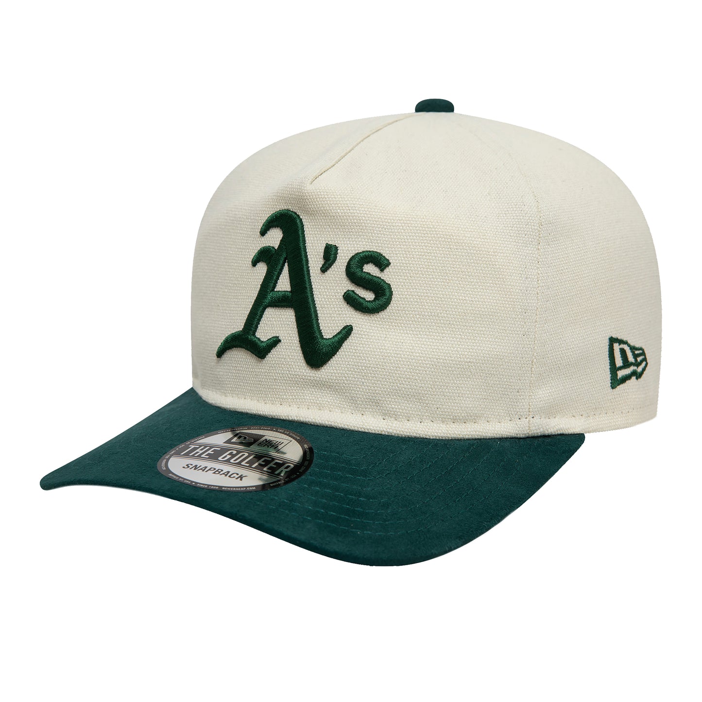 New Era - SCRIPT PC GOLFER OAKLAND ATHLETICS - LIGHT BEIGE / Hvid||Grøn - Accessories