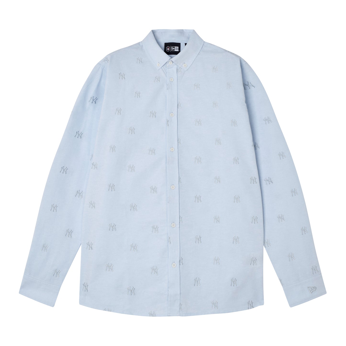 New Era - MLB MONOGRAM NEW YORK YANKEES LONG SLEEVE SHIRT - PASTEL BLUE / Blå - Skjorter