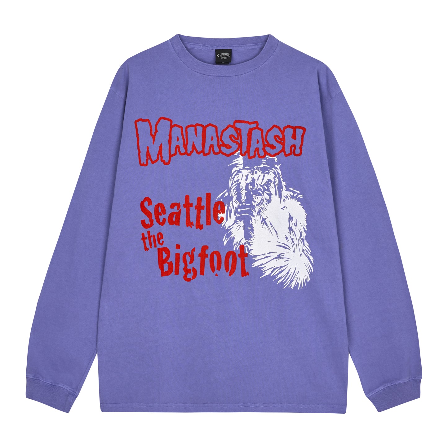 Manastash - Pumice L/S Tee Big Foot - VIOLET / Lilla - T-Shirts