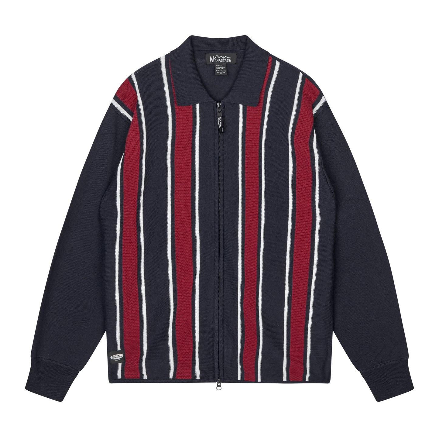 Manastash - MCA Stripe Zip Knit - navy - Herre > Strik