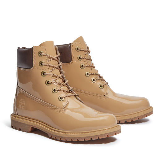 Timberland - Premium 6-Inch Waterproof Boot (w) - WHT PATNT LTHR / Brun - Sko