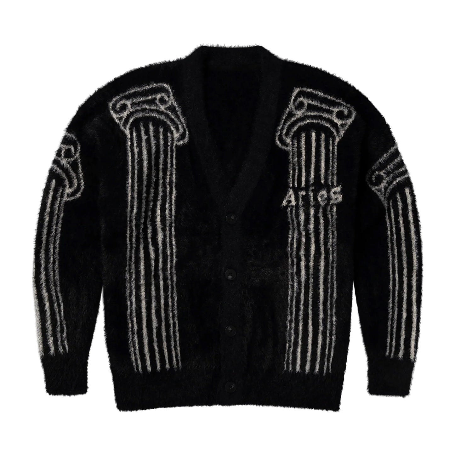Aries - Oversized Chenille Column Knit - BLACK / Sort - Strik