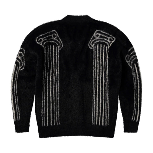 Aries - Oversized Chenille Column Knit - BLACK / Sort - Strik