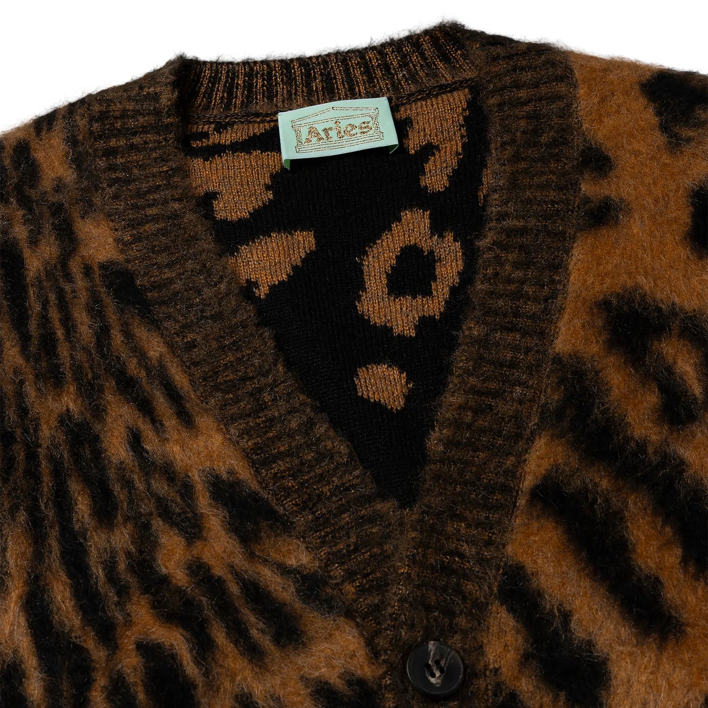 Aries - Brushed Leopard Vest - BROWN / Sort||Brun||Mønster - Strik
