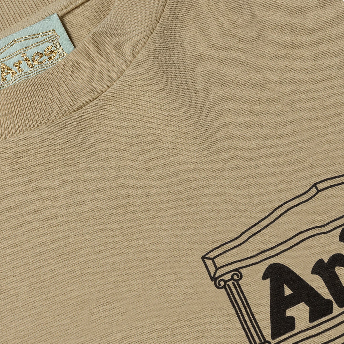 Aries - Temple SS Tee Baby - KHAKI / Beige||Grøn - T-Shirts