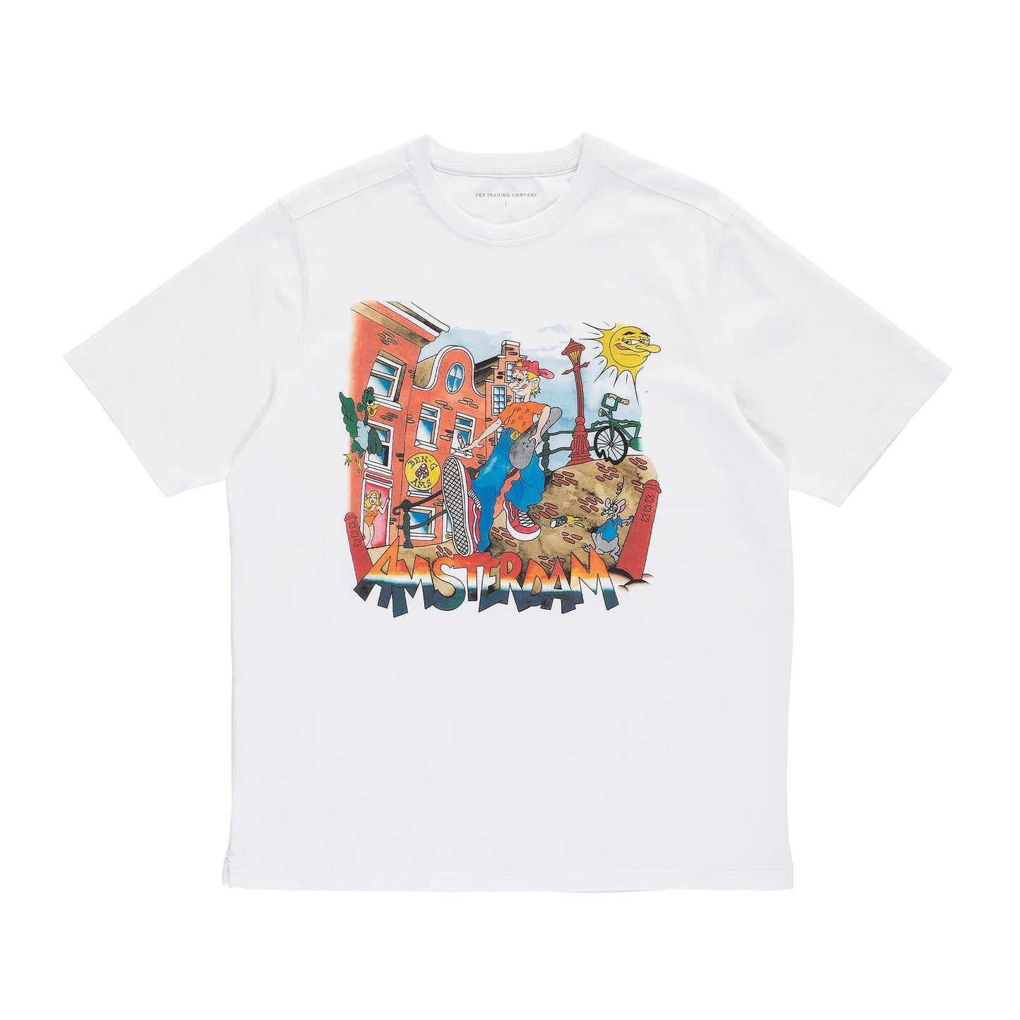 Pop Trading Company - Ben-G Amsterdam T-Shirt - WHITE / Hvid - T-Shirts