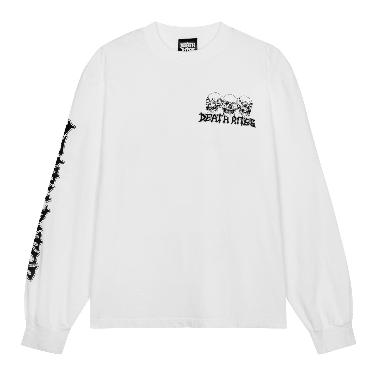Death Rites - Axe Grinder LS T-Shirt - WHITE / Hvid - T-Shirts