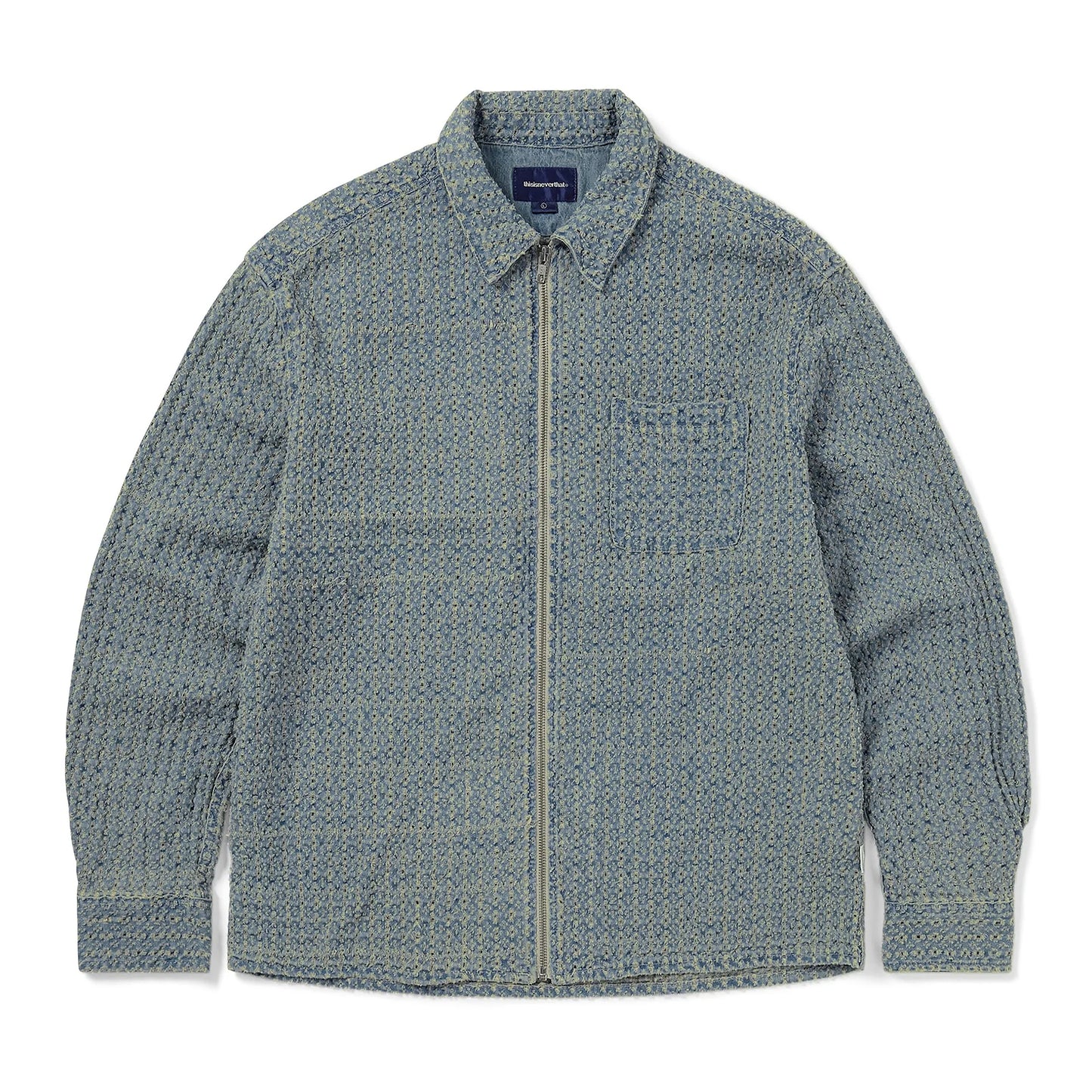 Thisisneverthat - Damaged Denim Shirt - WASHED BLUE / Blå - Skjorter