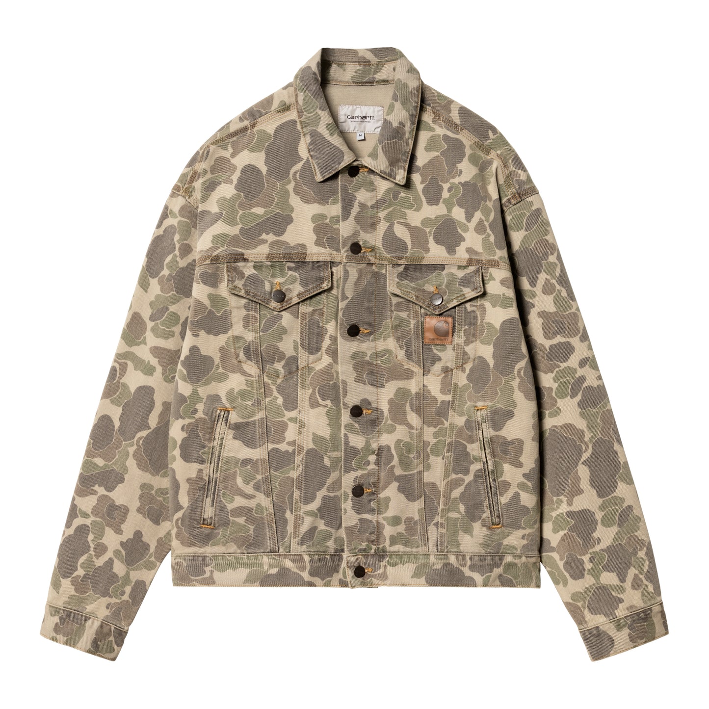 Carhartt WIP - Duck Helston Jacket - DUCK, BLACK BLEACHED / Grøn||Camouflage - Jakker