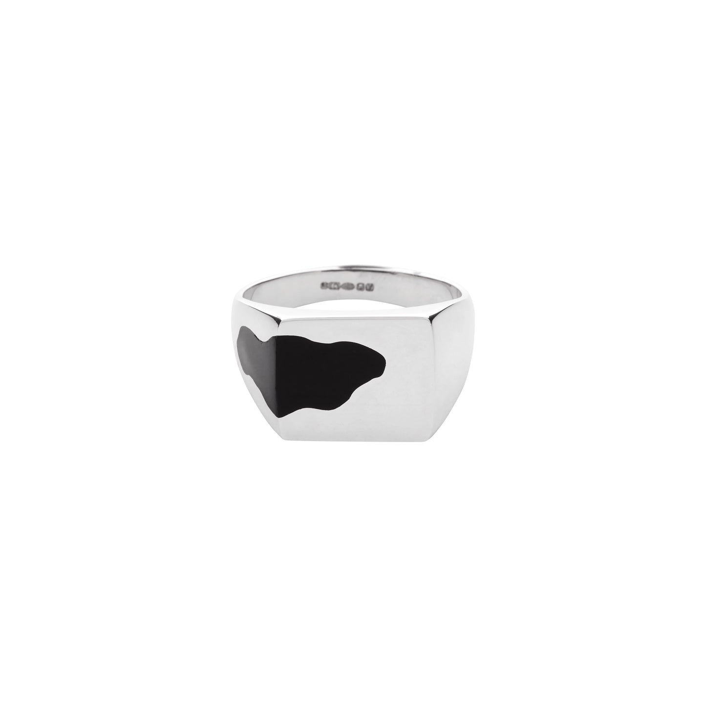 Ellie Mercer - One Piece Signet Ring - BLACK / Sølv||Sort - Accessories