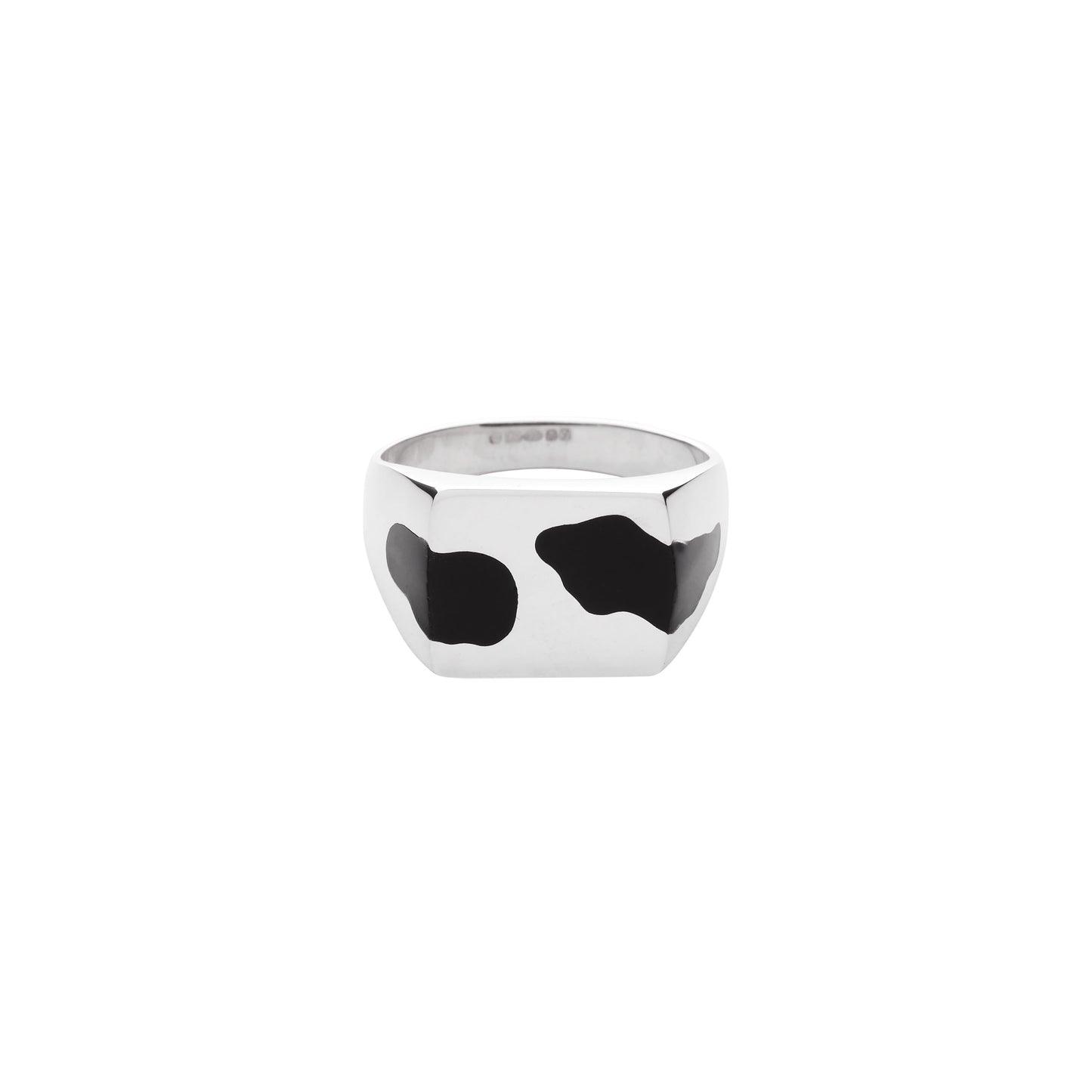 Ellie Mercer - Two Piece Signet Ring - BLACK / Sølv||Sort - Accessories