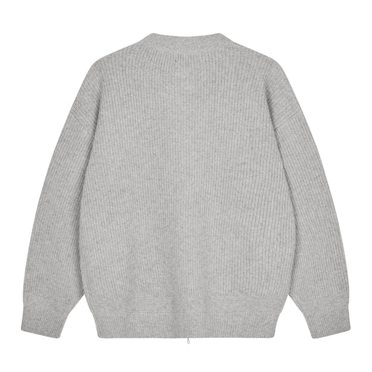 Frizmworks - Wool Deck Zipup Cardigan - LIGHT GRAY / Grå - Strik