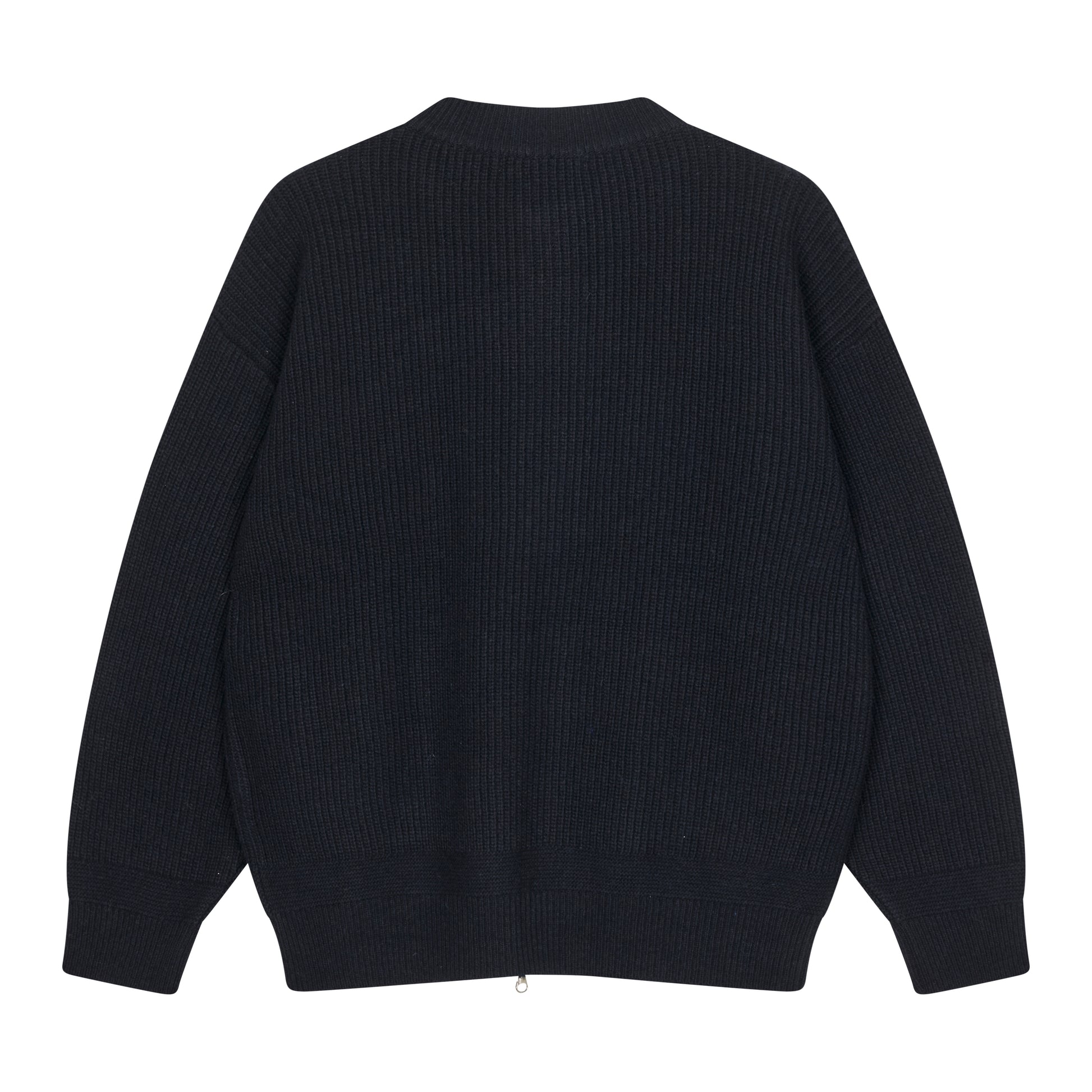 Frizmworks - Wool Deck Zipup Cardigan - NAVY / Blå - Strik